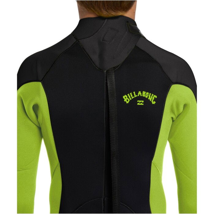 2024 Billabong Junior Foil 4/3mm Back Zip Wetsuit ABBW100143 - Fluro Lime